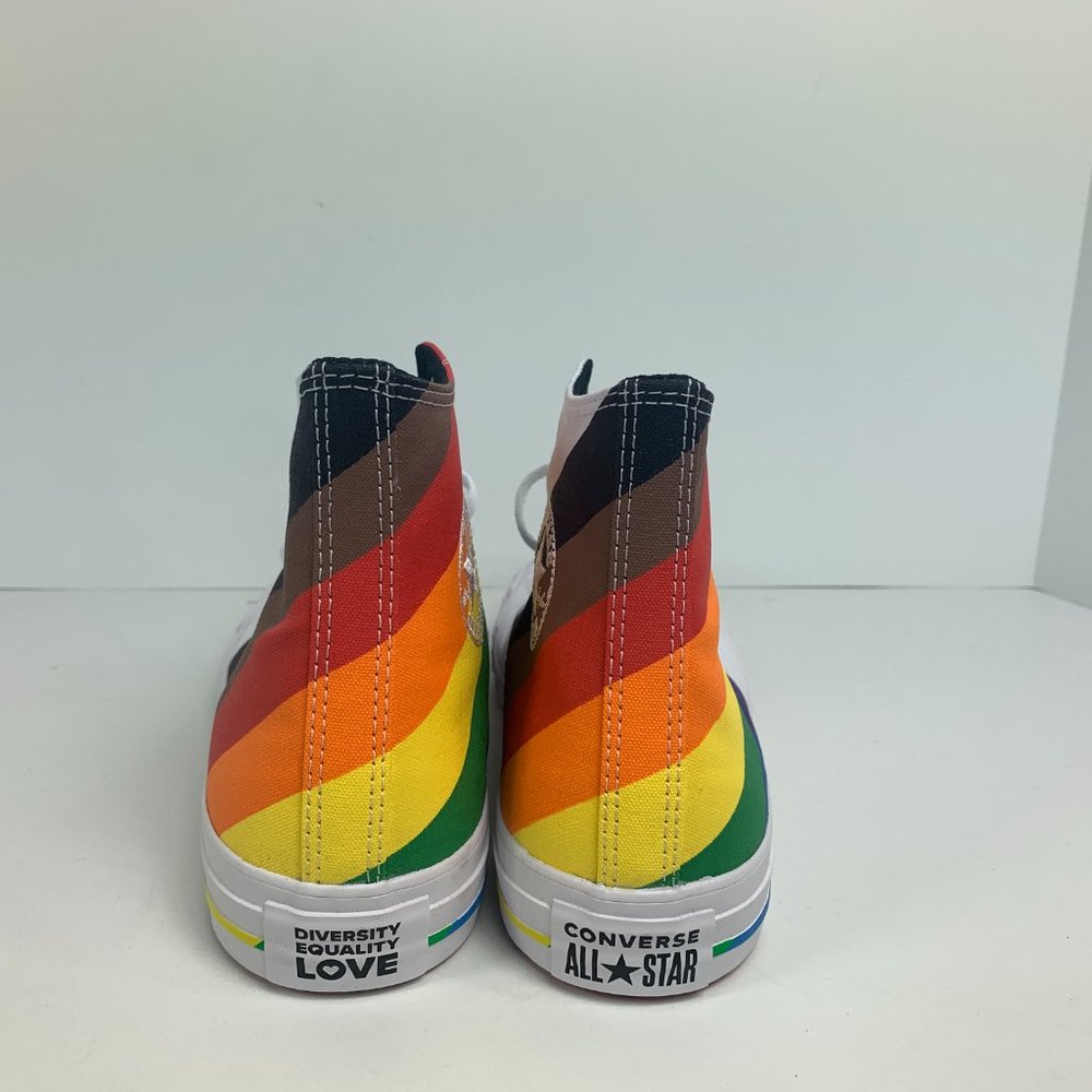 Converse Mens CTAS Hi Pride Canvas 167758C White/University Red/Multi NWB - Picture 4 of 11